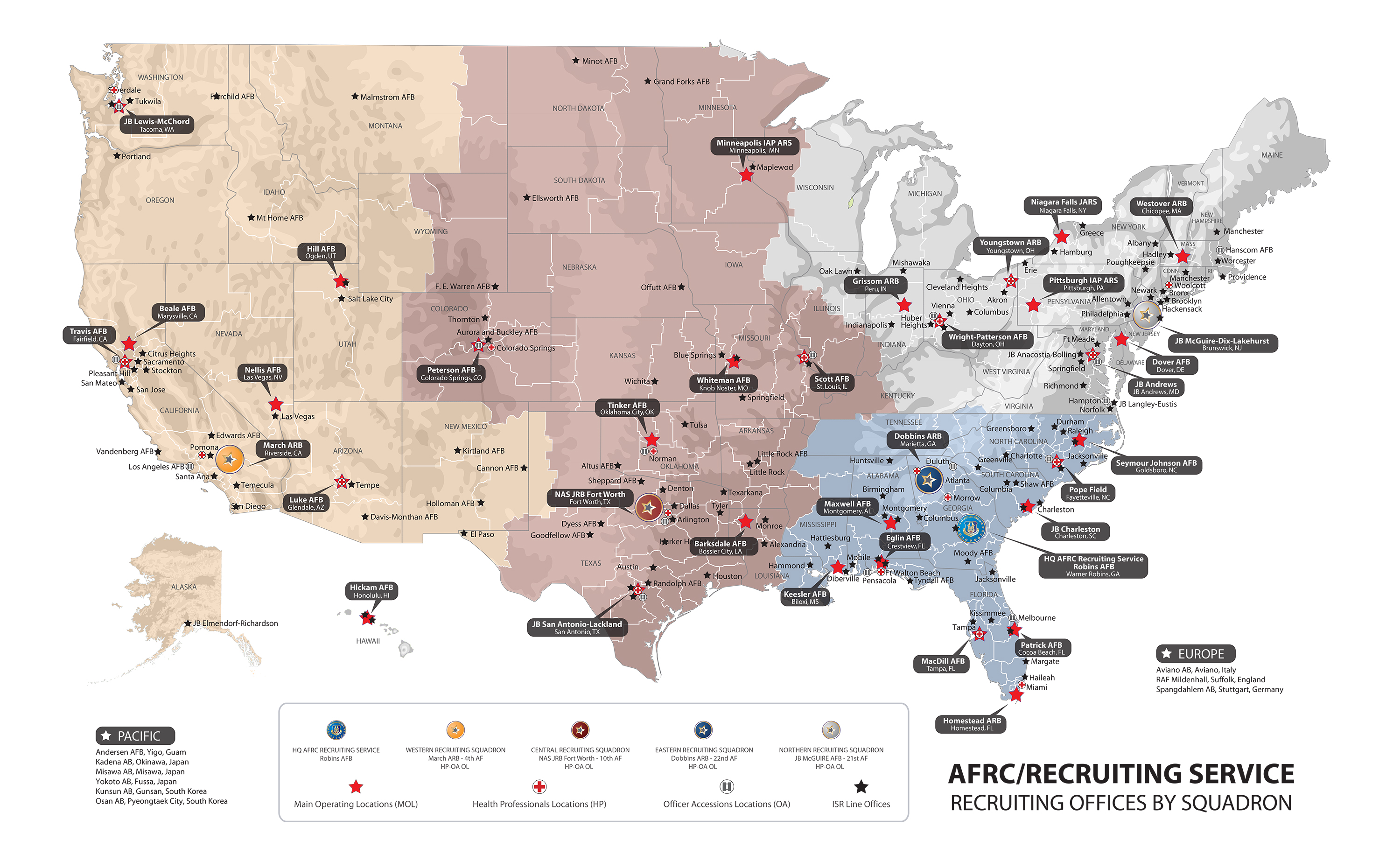 Air Force Reserve US Map